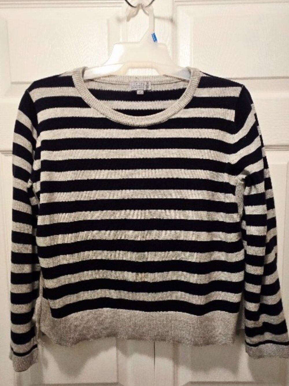 JOSEPH A Women's Horizontal Stripes Lace Up Side Slits Knit Sweater - XL
